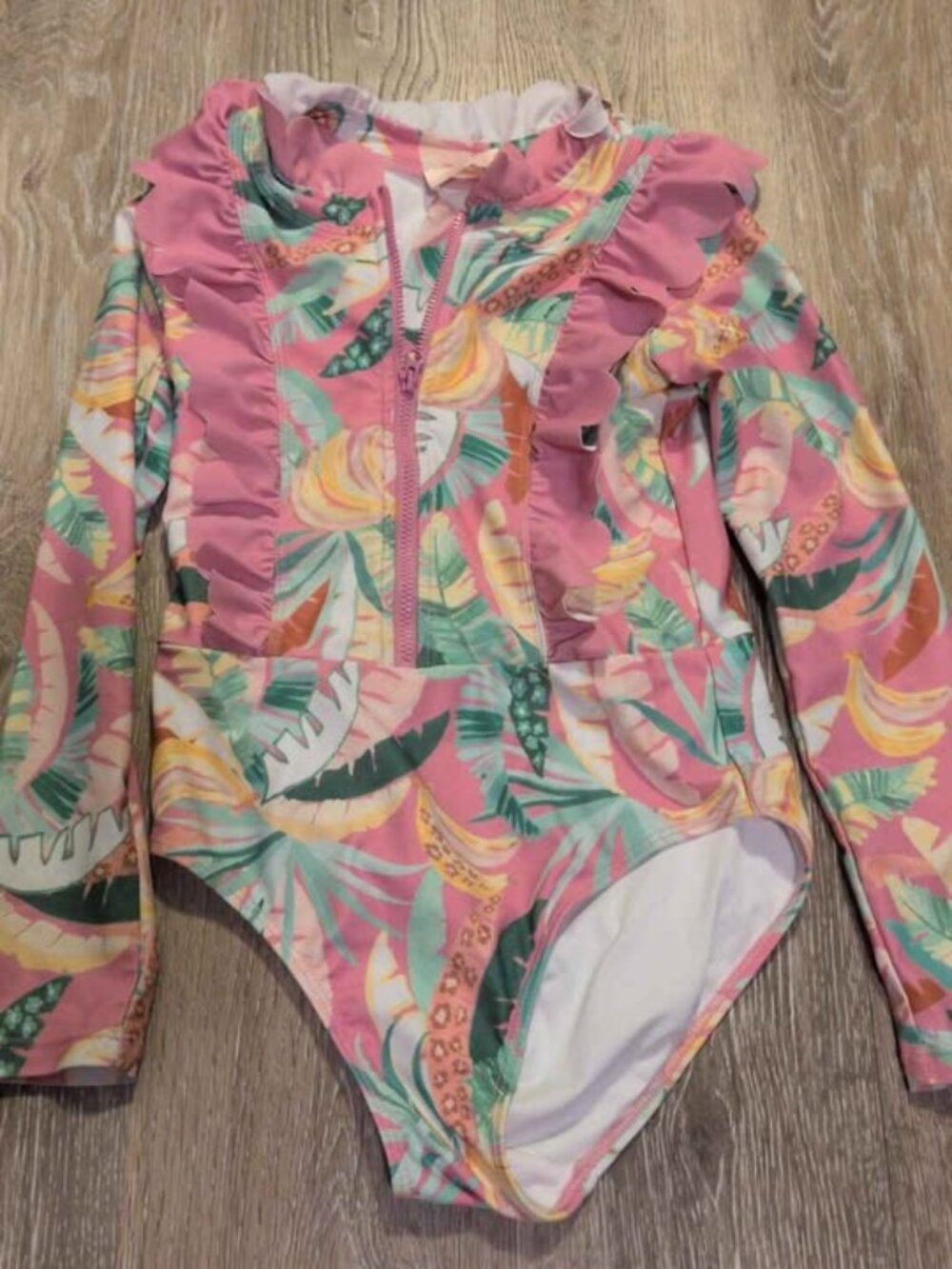 Tutu Du Monde long sleeve swimsuit 8-9 tropical print